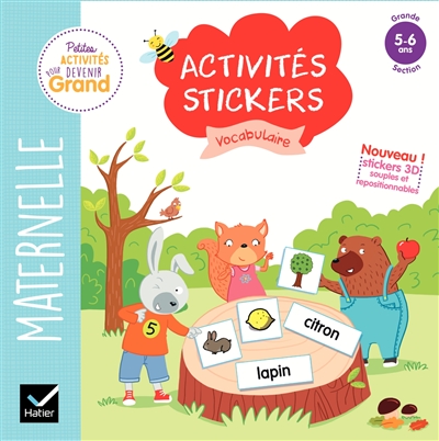 Vocabulaire maternelle grande section, 5-6 ans : activités stickers
