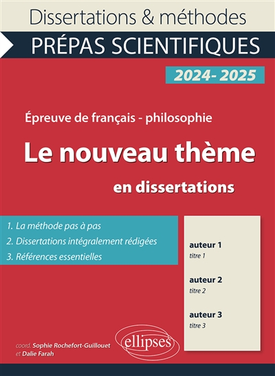 Le nouveau thème en dissertations : oeuvres : épreuve de français-philosophie, prépas scientifiques, concours 2024-2025