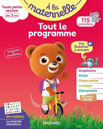 A la maternelle, toute petite section, dès 2 ans : tout le programme